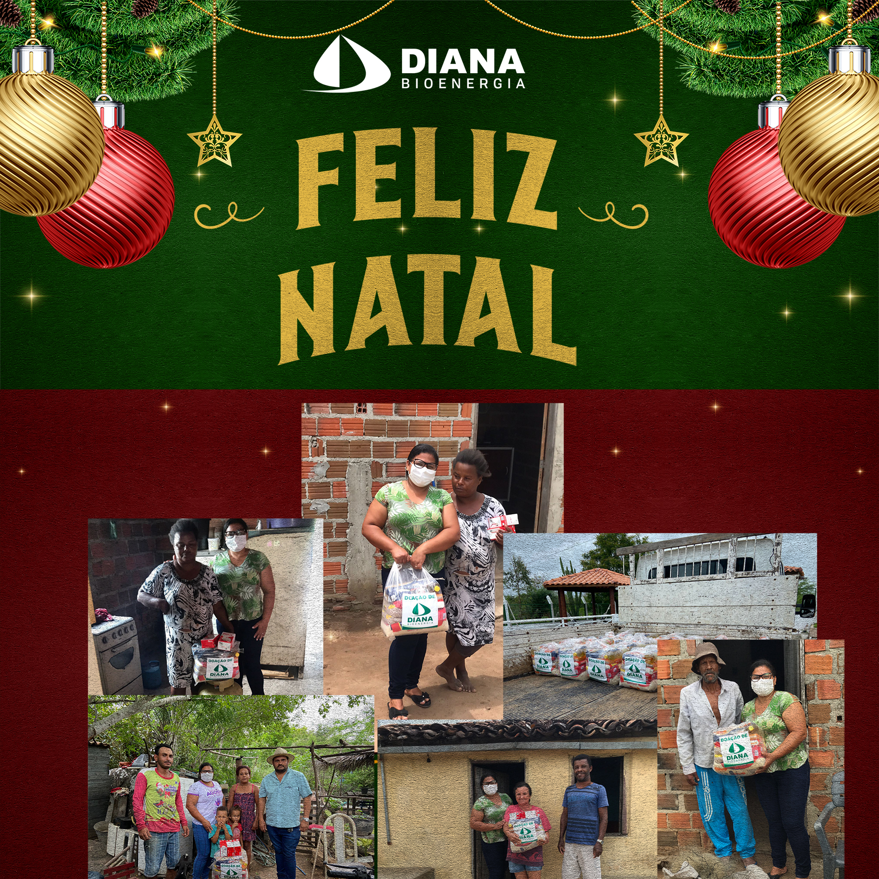 Diana Bioenergia doa cestas básicas em iniciativa a Natal sem Fome