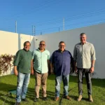 José Pessoa de Queiroz Bisneto, Umberto Gonçalves, Kayro Castro e Christiano Rogério do Rêgo Cavalcante comemoram início da safra

