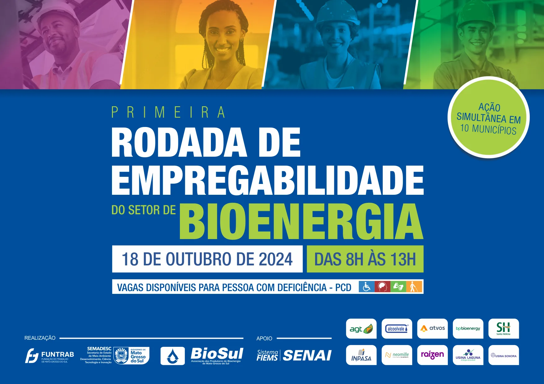 Funtrab e Biosul anunciam 1ª Rodada da Empregabilidade do setor de Bioenergia com recrutamento ágil para 376 vagas em usinas de MS