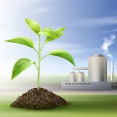 Vector concept of processing natural resources for biofuel