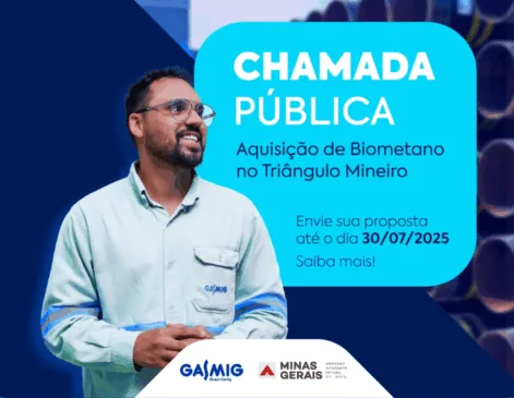 Gasmig abre chamada pública para aquisição de biometano no Triângulo Mineiro