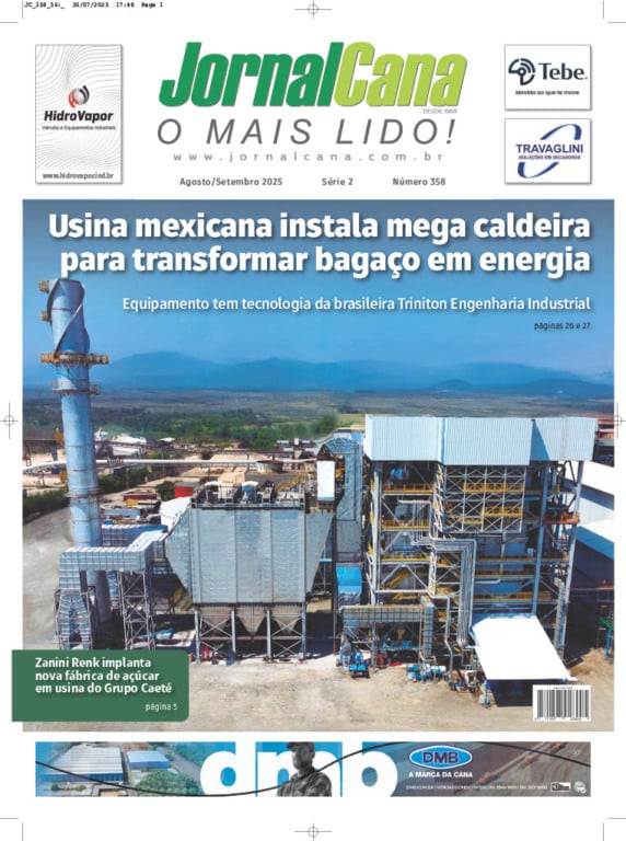 Usina mexicana instala mega caldeira para transformar bagaço em energia
