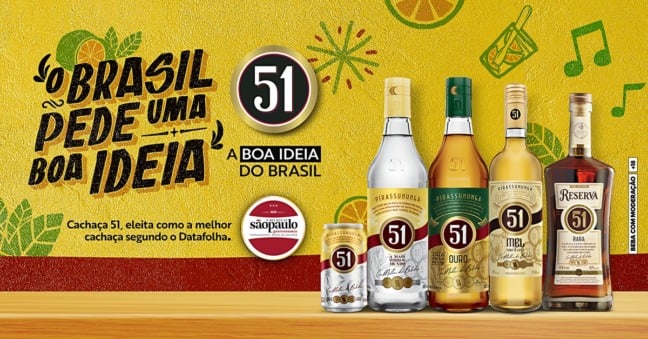 Cachaça 51 é a mais lembrada pelos paulistanos, segundo pesquisa