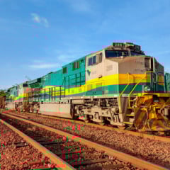 Locomotiva da Wabtec na Estrada de Ferro Vitória a Minas. Crédito: Cristiano Oliveira/ Vale