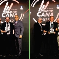 O Gerente Executivo COA, Everson Sisto Sovenha e o Gestor Corporativo Sylvio Rodrigues Neto, receberam o troféu em nome do Grupo Moreno
