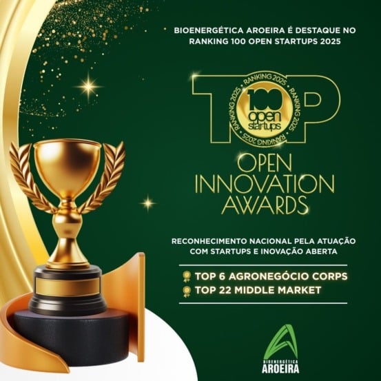 Bioenergética Aroeira se destaca no Ranking 100 Open Startups