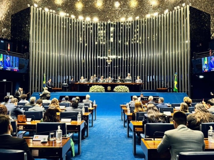 Plenário do Senado durante a Sessão Especial em homenagem aos oito anos do RenovaBio (Imagem: Divulgação)