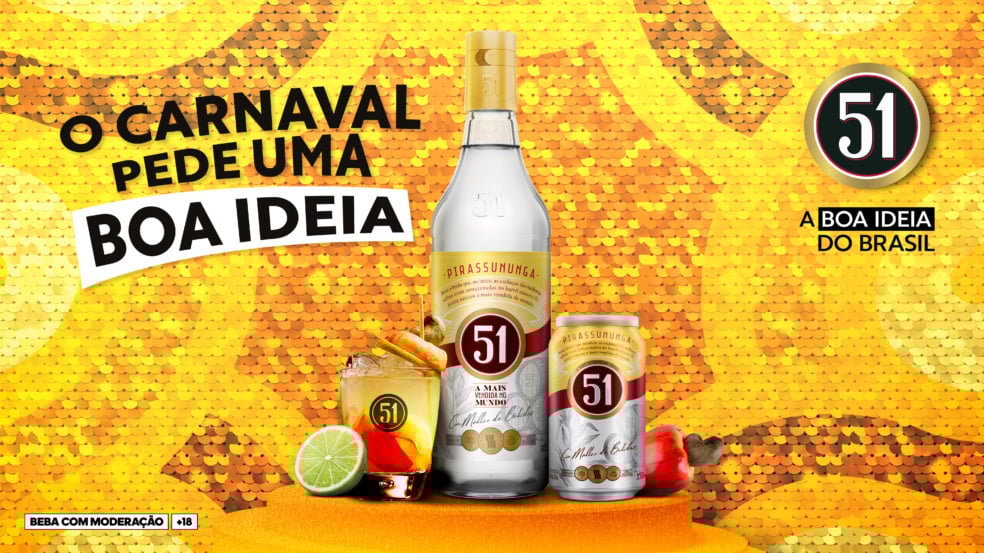 Cachaça 51 dá boas-vindas ao Carnaval em nova campanha Cachaça 51 dá boas-vindas ao Carnaval em nova campanha
