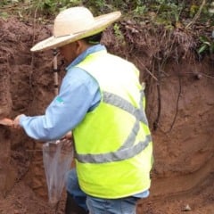 Técnica permite a coleta de amostras de solo "deformadas", utilizando uma simples pá de jardinagem, e elimina a necessidade de preservação de amostras pelos métodos tradicionais (foto: Embrapa Instrumentação/divulgação)