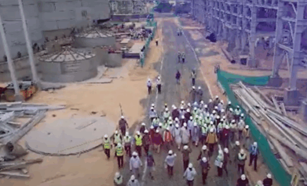 Imagem de 2023 da implantação da biorrefinaria em Bargarh 