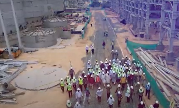 Imagem de 2023 da implantação da biorrefinaria em Bargarh Imagem de 2023 da implantação da biorrefinaria em Bargarh